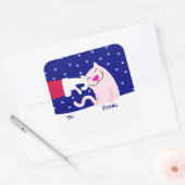 Sticker Carré Balise cadeau de chat et de Père Noël (Enveloppe)