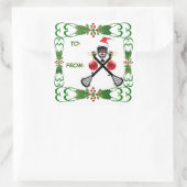 Sticker Carré Balise cadeau de crosse de Noël (Sac)