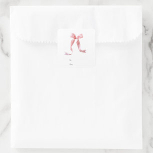 Sticker Carré Balise Cadeau de la boîte rose