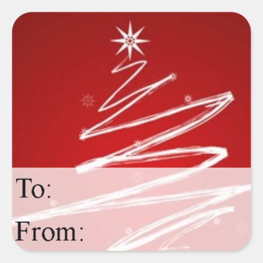 Sticker Carré Balise Cadeau de Noël Abstrait dans Red (Devant)