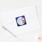 Sticker Carré Balise cadeau de Noël de Cute Père Noël (Enveloppe)