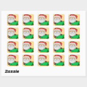 Sticker Carré Balise cadeau de Noël du Père Noël (Feuille)