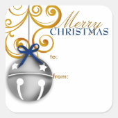 Sticker Carré Balise cadeau de Noël Jingle Bell (Devant)