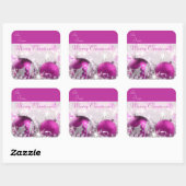 Sticker Carré Balise cadeau de Noël Joyeux (Feuille)