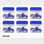 Sticker Carré Balise cadeau de Noël Joyeux (Feuille)