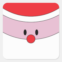 Sticker Carré Balise cadeau de Noël pour le visage du Père Noël