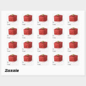Sticker Carré Balise cadeau de Noël rouge avec étoiles (Feuille)