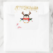 Sticker Carré Balise cadeau de Noël Stickers-Penguin (Sac)
