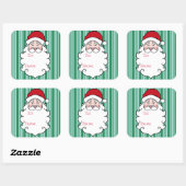 Sticker Carré Balise cadeau de Noël vert Santa Claus (Feuille)
