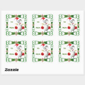 Sticker Carré Balise cadeau de Noël Volleyball (Feuille)