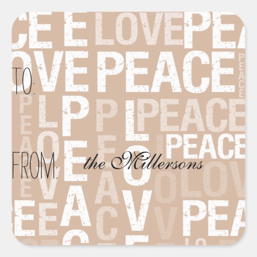 Sticker Carré Balise cadeau de paix Cream Love (Devant)