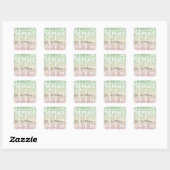 Sticker Carré Balise cadeau de paix Ombre rose Mint (Feuille)