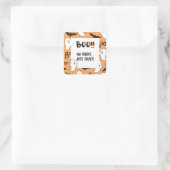 Sticker Carré Balise cadeau de traitement d'Halloween (Sac)