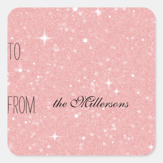 Sticker Carré Balise cadeau Épingles roses (Devant)