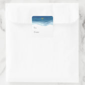 Sticker Carré Balise cadeau Hanoukka couleur bleu (Sac)