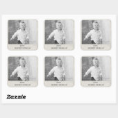 Sticker Carré Balise cadeau photo vintage (Feuille)