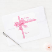 Sticker Carré Balise cadeau Pink Bow et Ribbon (Enveloppe)