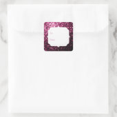 Sticker Carré Balise cadeau pour parties scintillant rose foncé  (Sac)