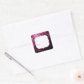 Sticker Carré Balise cadeau pour parties scintillant rose foncé  (Enveloppe)