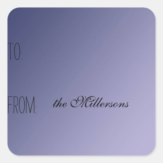 Sticker Carré Balise cadeau Purple Ombre (Devant)