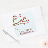 Sticker Carré Balise cadeau Red Berries (Enveloppe)