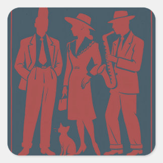 Sticker Carré Balise cadeau Zazous