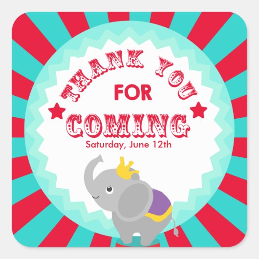 Sticker Carré Balise Circus Merci (Devant)