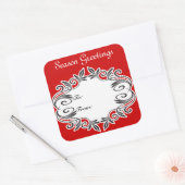 Sticker Carré Balise de cadeau de voeux de saison (Enveloppe)