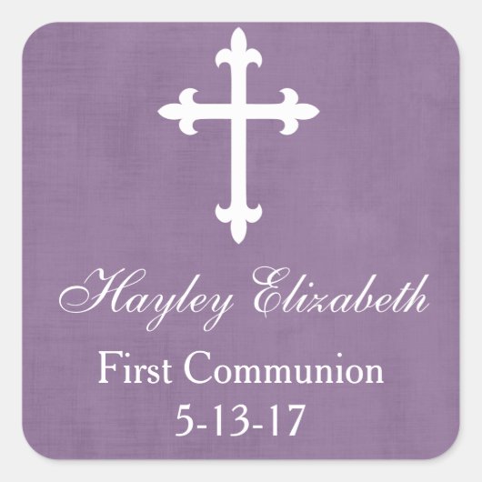 Sticker Carré Balise de grande préférence croisée, violet (Devant)