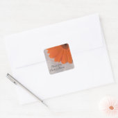 Sticker Carré Balise de préférence Orange Daisy et Mariage satin (Enveloppe)