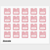Sticker Carré Balise de prix simple Blush Pink Chic Boutique (Feuille)