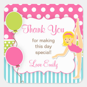 Sticker Carré Balise Favoriser anniversaire gymnastique