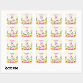 Sticker Carré Balise Fleurs de printemps doux 16 Anniversaire Fa (Feuille)