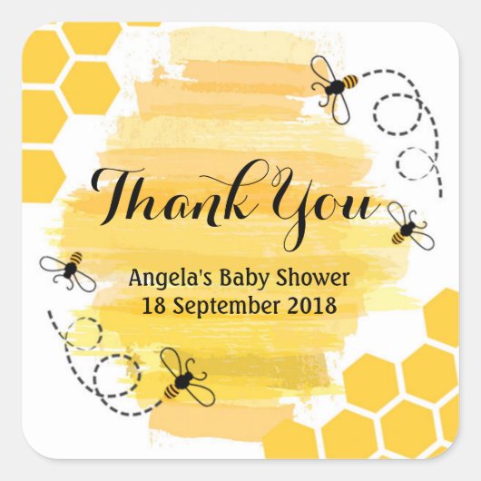 Sticker Carré Balise Merci abeille (Devant)
