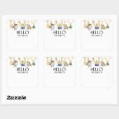 Sticker Carré Balise Nom du baby shower (Feuille)