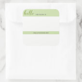 Sticker Carré Balise Nom et Pronoun - Carré vert (Sac)