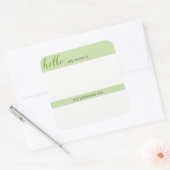 Sticker Carré Balise Nom et Pronoun - Carré vert (Enveloppe)