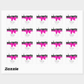 Sticker Carré Balise NYC Large Skyline BW Hot Pink Faving Etched (Feuille)