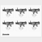 Sticker Carré Balise NYC Large Skyline Etched BW Grey Faver (Feuille)