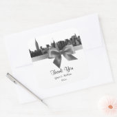 Sticker Carré Balise NYC Large Skyline Etched BW Grey Faver (Enveloppe)