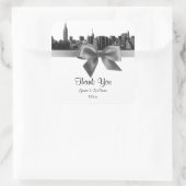 Sticker Carré Balise NYC Large Skyline Etched BW Grey Faver (Sac)