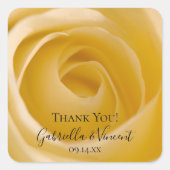 Sticker Carré Balise Rose blanche Mariage Merci Favoriser (Devant)