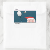 Sticker Carré Balises cadeaux de Noël de Badminton (Sac)