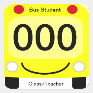Sticker Carré Balises d'autobus pour élèves de l'école joyeuse