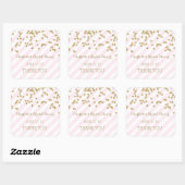 Sticker Carré Balises de Fête des mariées de Rose Gold (Feuille)