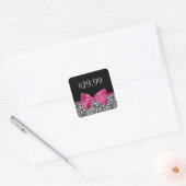 Sticker Carré Balises de prix Vivacious Dark Pink Bow Empreinte  (Enveloppe)