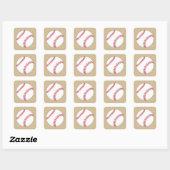 Sticker Carré Balle de baseball (Feuille)