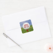 Sticker Carré balle de golf sur tee rouge 85e anniversaire (Enveloppe)
