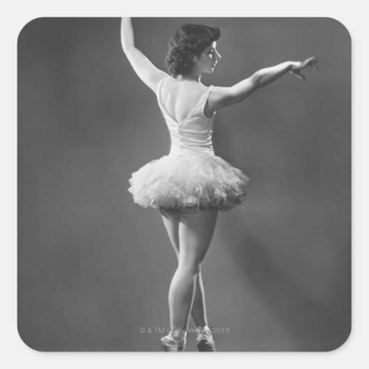 Sticker Carré Ballerina à Tutu (Devant)