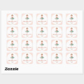 Sticker Carré Ballerina Ballet rose Anniversaire (Feuille)